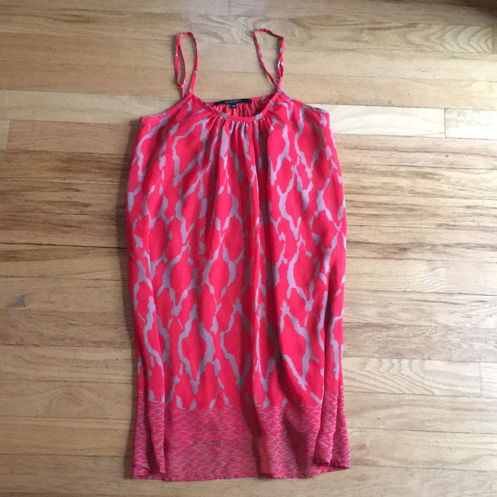 Red pattern shift dress